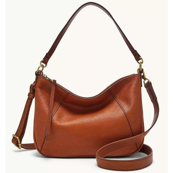 S Fossil Skylar Crossbody Shoulder Bag Brown Leather SHB2656213 NWT $195 Brandy - Picture 1 of 7